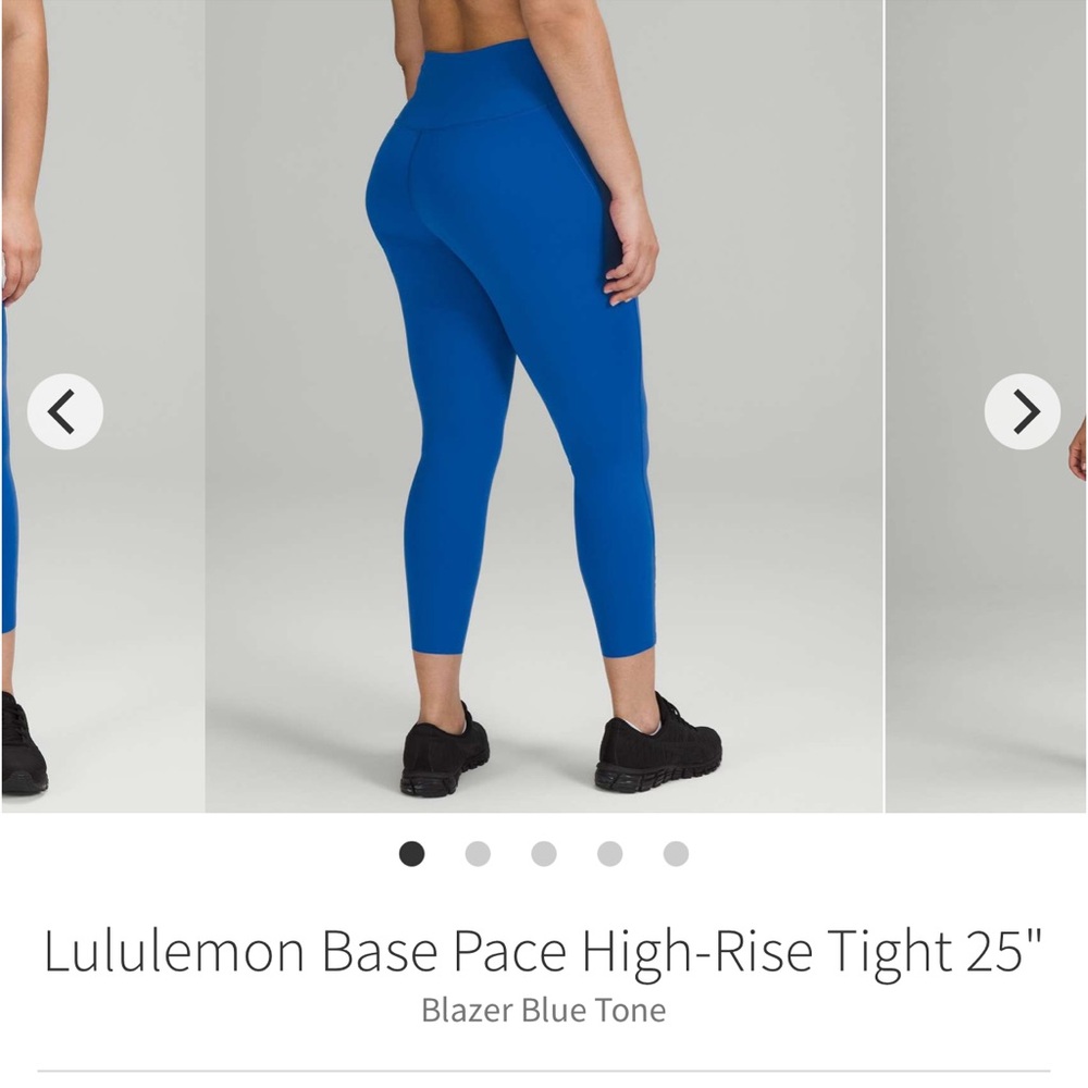 Lululemon Base Pace High Rise Tight 25” Blazer Blue Tone Size 18